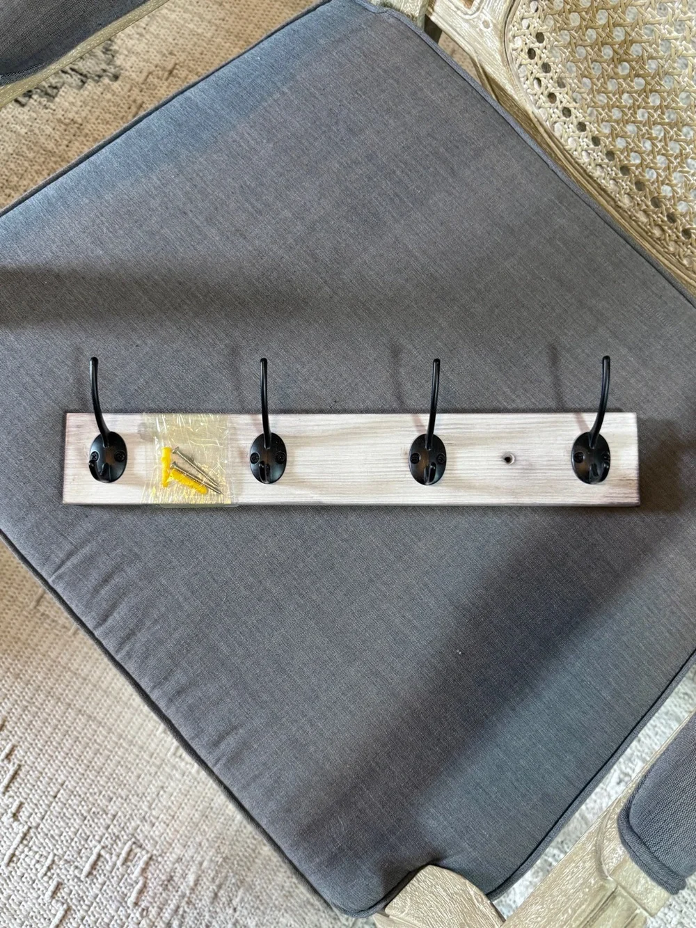 Weathered Wood Wall Hanger with Hooks